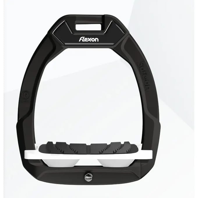 Veiligheidssporen Paardrijden Ingeschuinde Grip Zwart/Wit/Wit Flex-On Safe-On