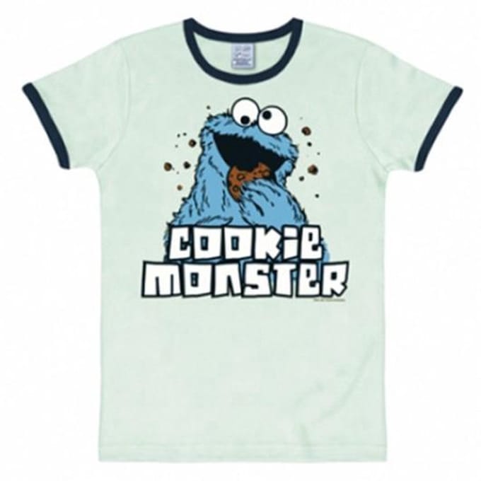 Sesamstraat Koekiemonster shirt heren slim fit blauw - Medium