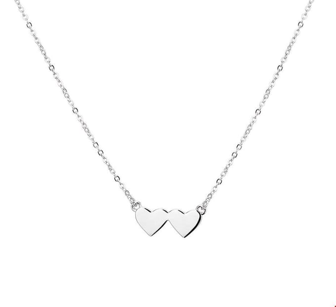 collier hartjes 1,3 mm 40 + 4 cm zilver gerhodineerd