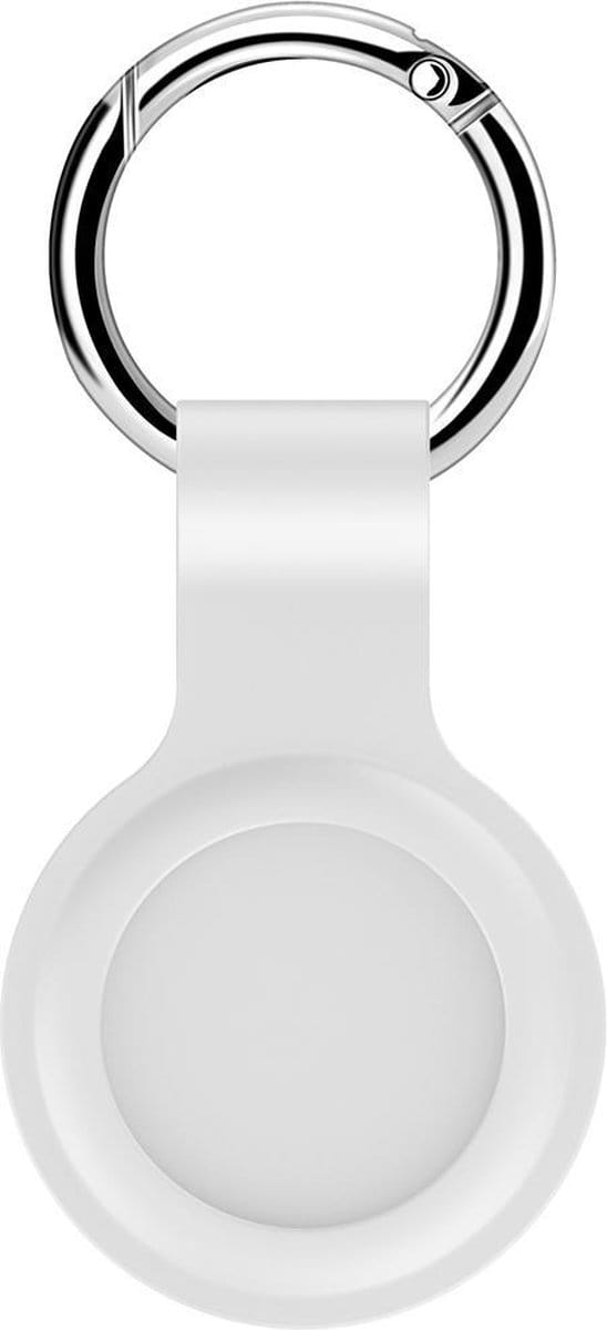 By Qubix - AirTag case shock series - siliconen sleutelhanger met ring - wit