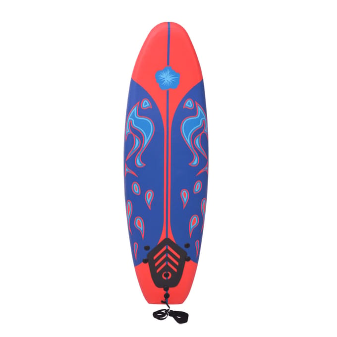 vidaXL Surfboard blauw en rood 170 cm