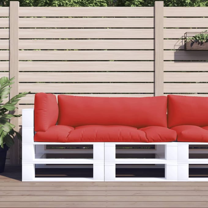 vidaXL - Palletkussens - 3 - st - stof - rood