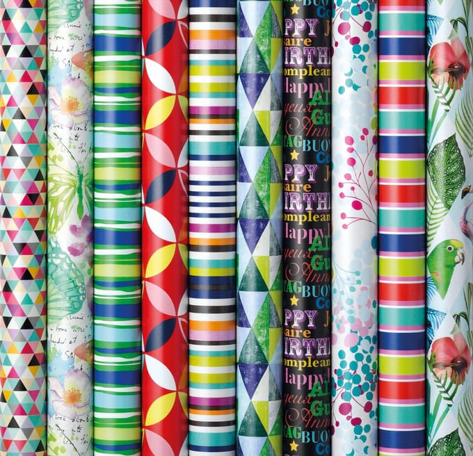 Assortiment luxe cadeaupapier inpakpapier - 200 x 70 cm - 5 stuks