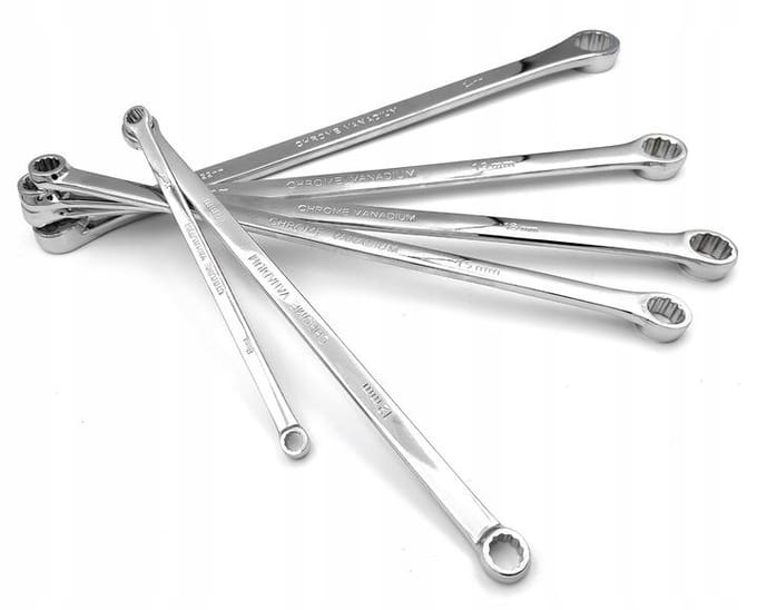 Lange Ringsteeksleutels Set 8-24mm 6 Stuks Chroom-Vanadium Staal