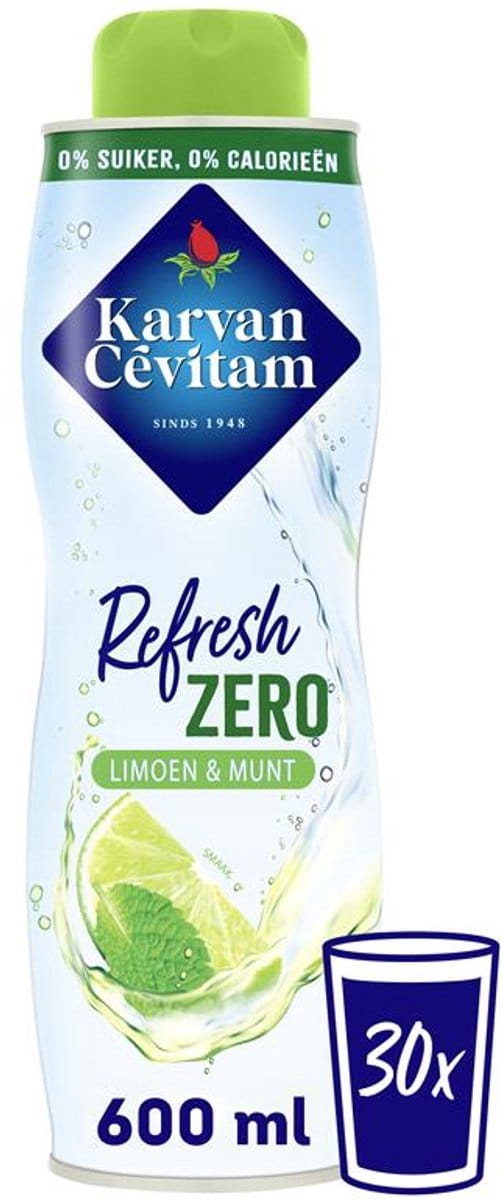 Karvan Cévitam Refresh Zero Limoen & Munt 600 ml Fles