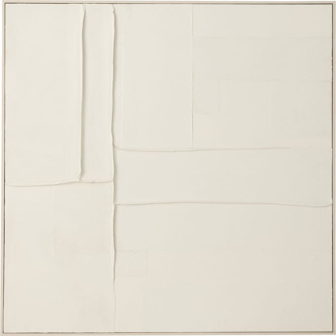 J-Line schilderij Log - canvas/dennenhout - wit