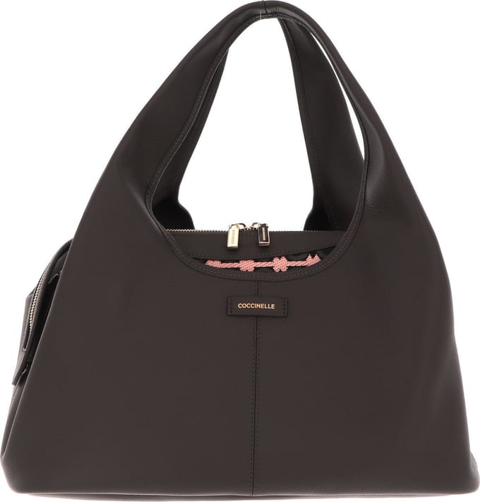 COCCINELLE Leren Schoudertas Bianca Shoulderbag Bark / Bark Donkerbruin