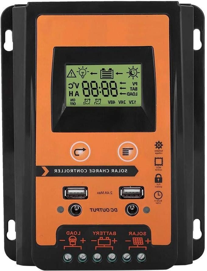 30A 12V/24V Zonne Laadcontroller - Batterij Regulator met Dubbele USB - LCD Display - Zonnestroomregelaar