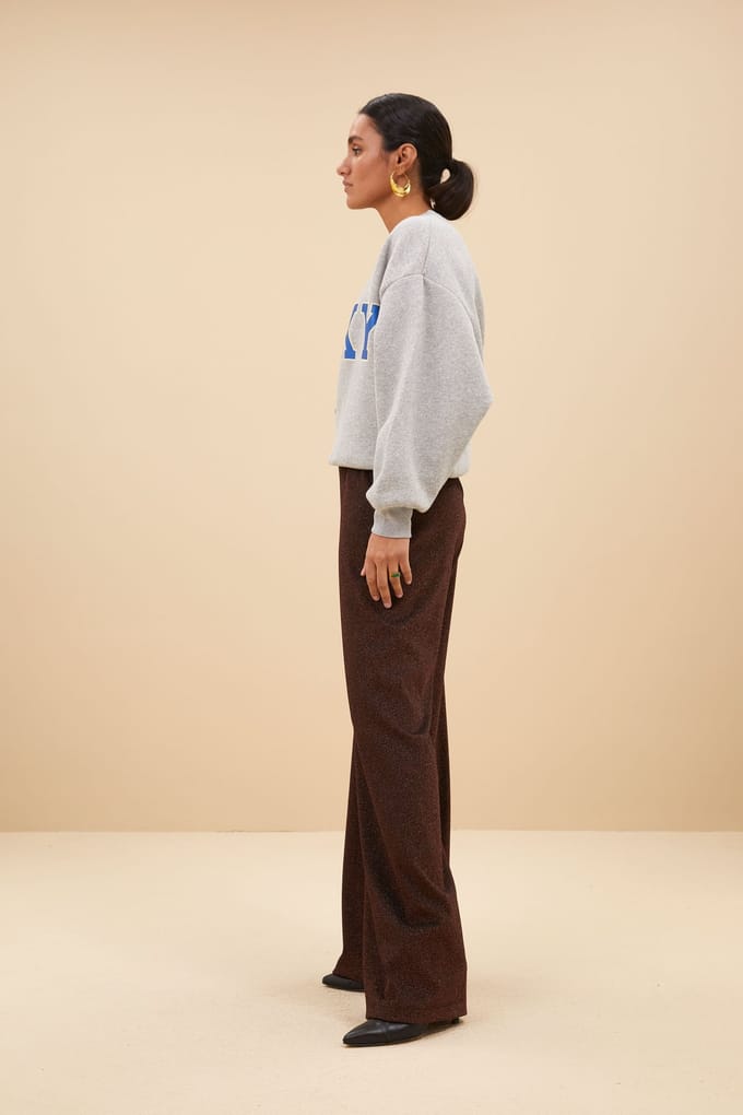 By-Bar Bibi Lucky Sparkle Sweater Grey Melee Maat: S | Sweaters Outlet | Dames | Grijs