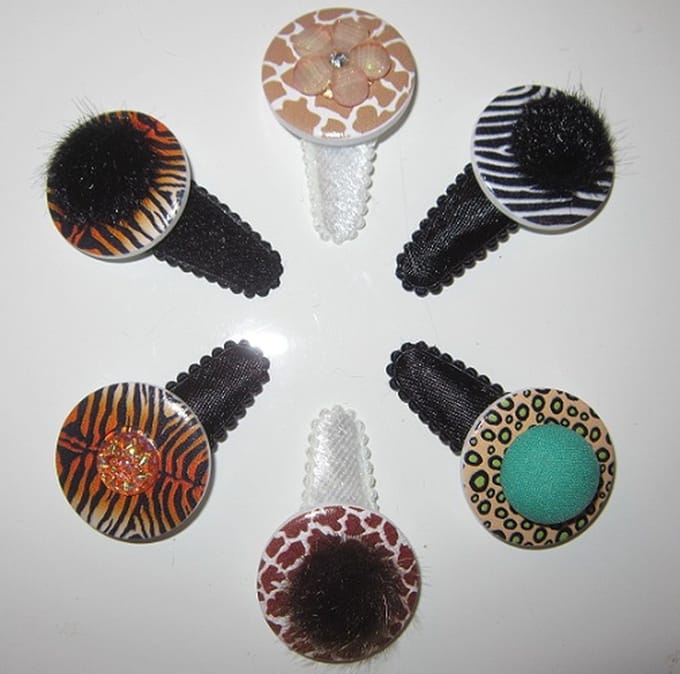 ZoeZo Design - 6 stuks - haarclips - haarspeldjes - baby - peuter - Jungle