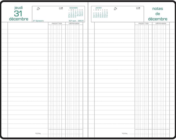 Dagplanner 2024 voor Recepten en Afspraken - 13.5 x 21 cm