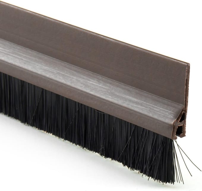 Zelfklevende Deurafdichting met Borstel - Tochtstrip Vloerborstel Bruin 98 cm