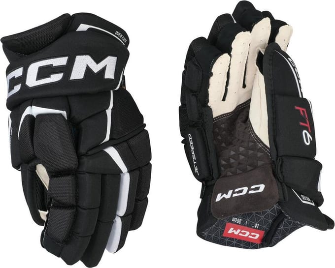 CCM - Jetspeed FT6 - IJshockeyhandschoenen - Kinderen - Zwart - Wit - 12
