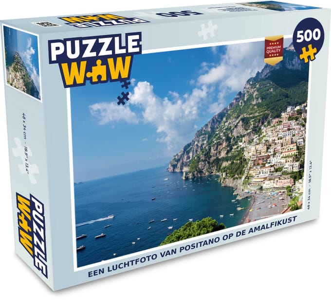 Puzzel Een luchtfoto van Positano op de Amalfikust - Legpuzzel - Puzzel 500 stukjes