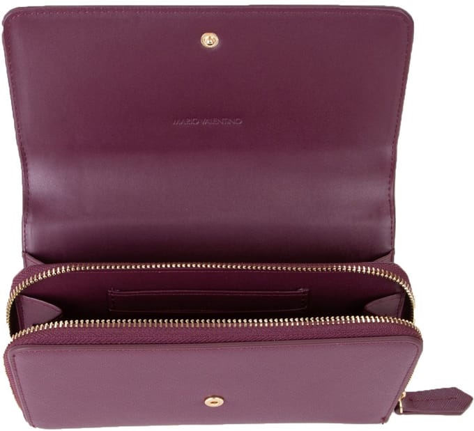 VALENTINO schoudertas koppeling Zero Re Wallet With Shoulder Strap Prugna (rood)paars