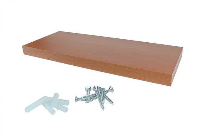 Zwevende Wandplank 80 x 24 cm Teak | Per Stuk