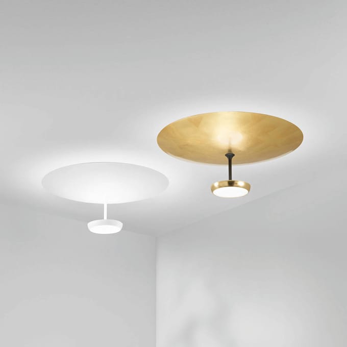 Fabas Luce LED plafondlamp Yuko, wit, metaal, 23 cm hoog, dimbaar