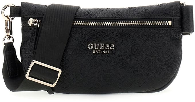 GUESS schoudertas Devon Sling Black Logo zwart