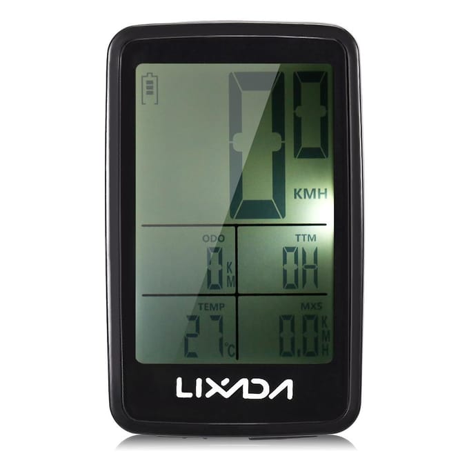 Lixada Ordinateur de Vélo sans Fil Rechargeable USB Compteur de Vitesse Odomètre gray