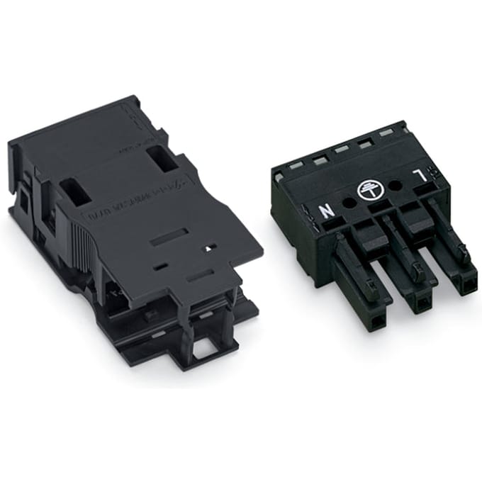3-Pool Socket Met Trekontlasting 4mm Zwart - 770-203/035-000