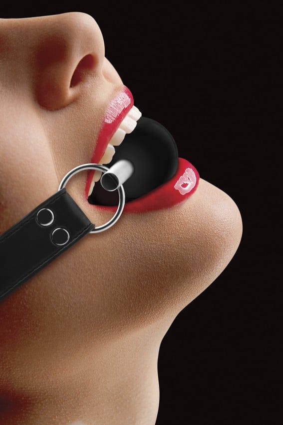 Ouch! Solid Ball Gag Rubberen Mond Knevel - Zwart
