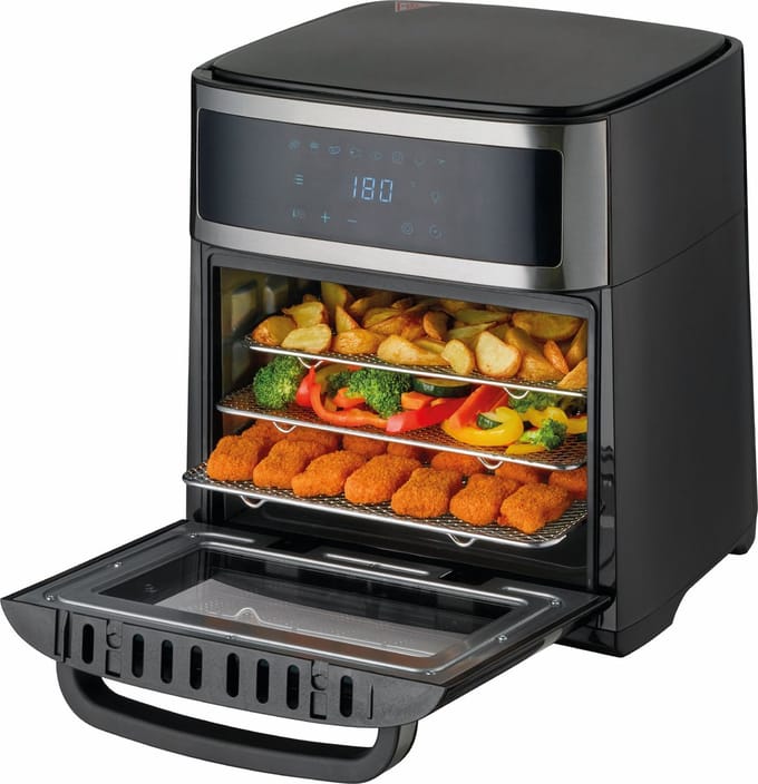 TZS First Austria Airfryer oven - Digitale Heteluchtfriteuse - Airfryer XXL - 13L - 1700W - Zwart