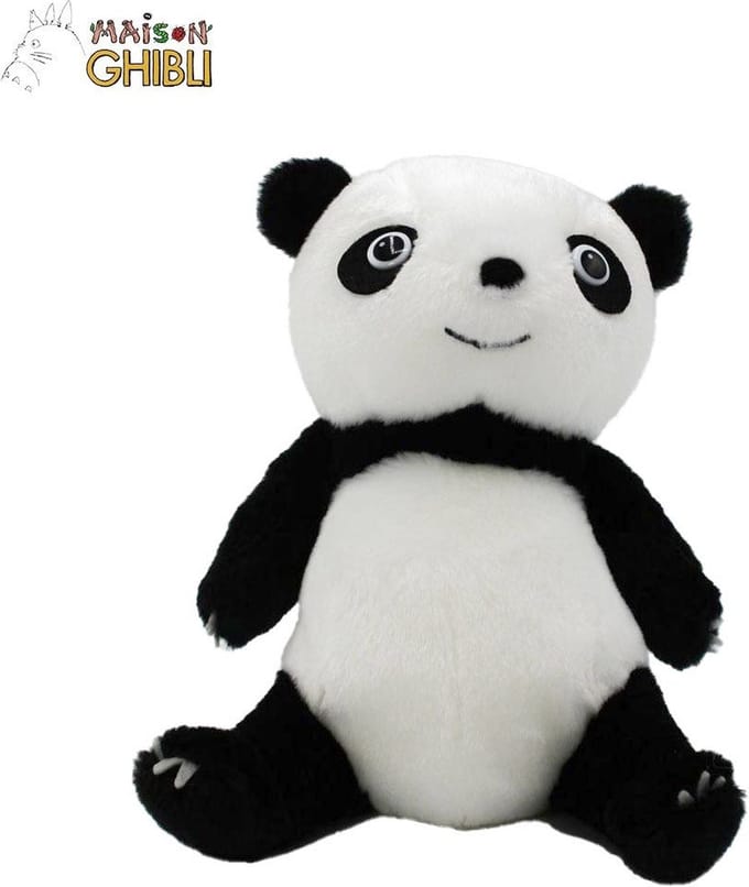 Semic Panda! Go, Panda! Pluche knuffel Pan-Chan 16 cm Wit/Zwart