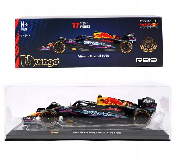 Bburago rb19 sergio Perez miami f1 1 1:24 modelauto