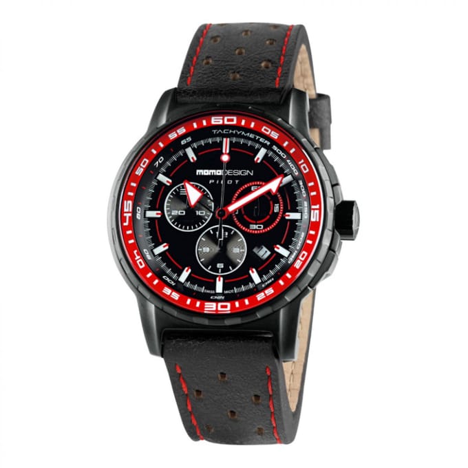 MOMO Design Pilot MD2164BK-42 Horloge Heren 46mm 5 ATM