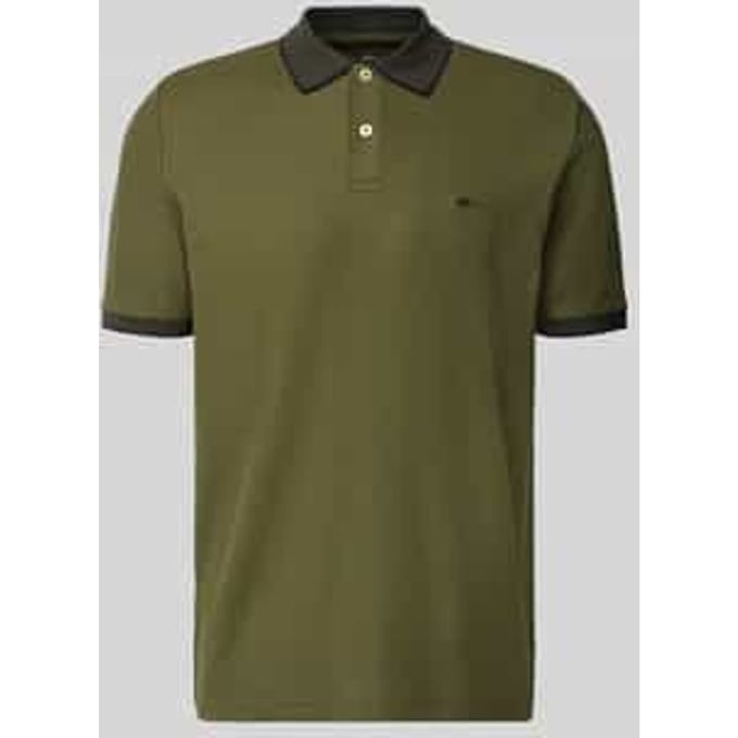 Fynch-Hatton Polo Modern Premium Cotton Subtle Details Donker Khaki / male