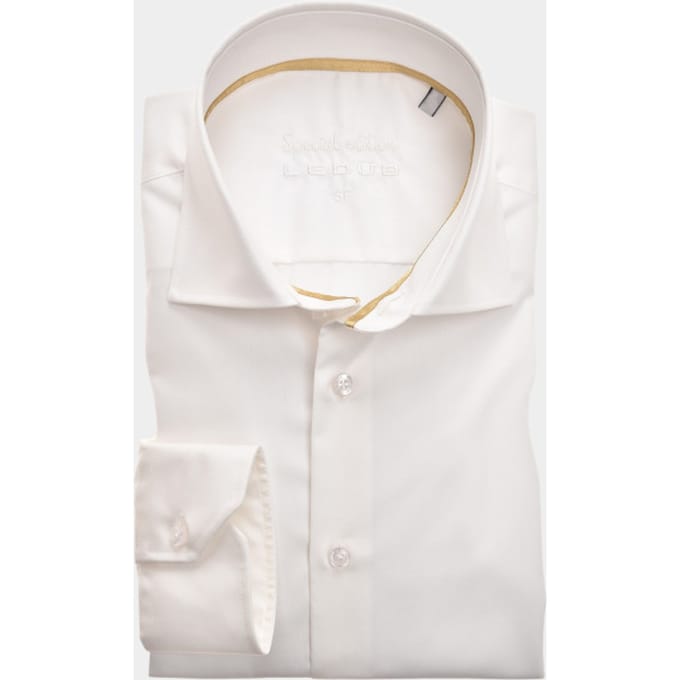 Ledûb Overhemd Longer Sleeve Special Edition Slim Fit Mouwlengte 7 Antiekwit / male