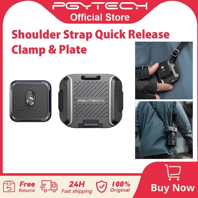 PGYTECH Camera Schouderriembevestiging Quick Release Klem & Plaat Kit, Aluminium Arca Swiss Plaat Camera Adapter Clamp  Plate