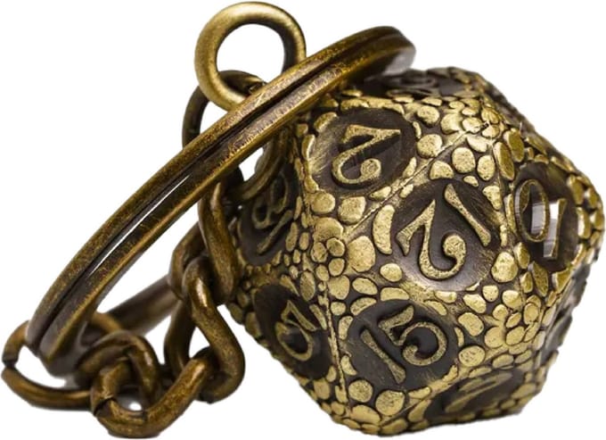 Lapi Toys - Dungeons and Dragons sleutelhanger - DnD - D&D - D20 - Sleutelhanger - Metaal - Goud