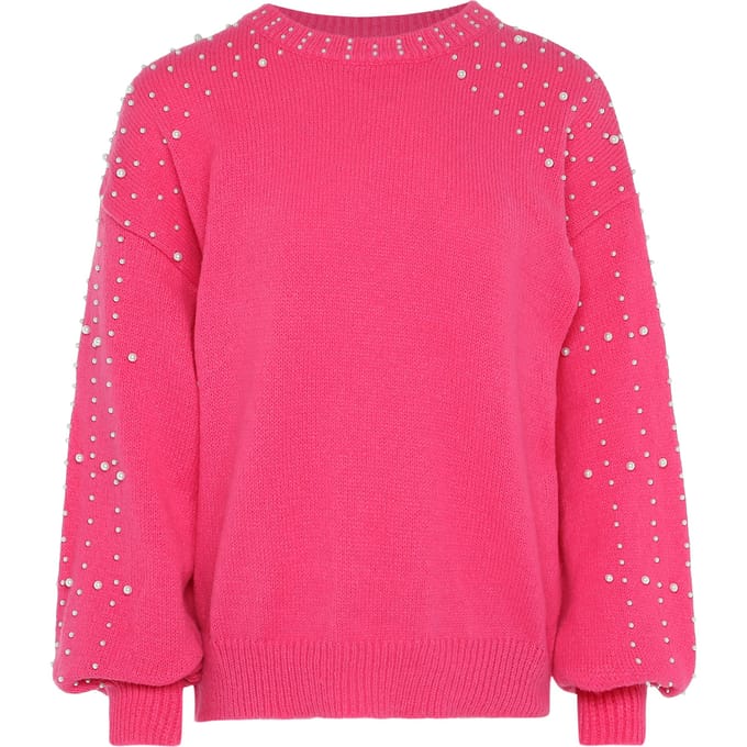 Faina trui met parels Dames roze