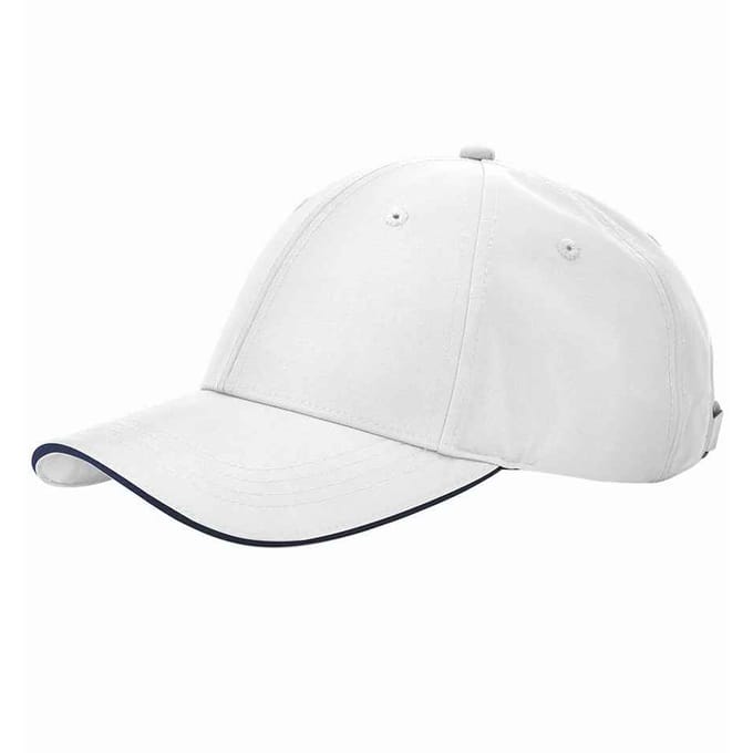 Beechfield Team Sport-Tech Cap (Witte/franse marine)