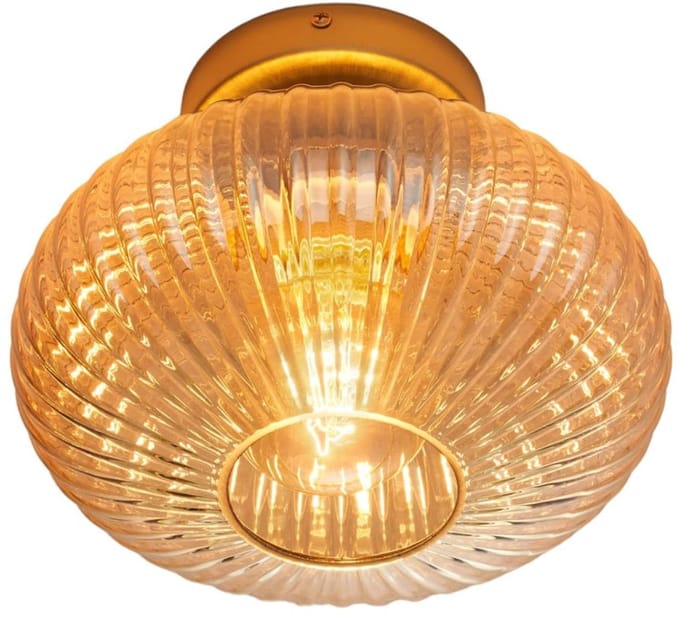 Kosilum - Ambrine - Wandlamp - Amber en goud - Metaal en glas