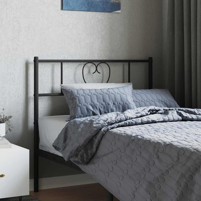 vidaXL - Vervangend - hoofdbord - 90 - cm - metaal - zwart