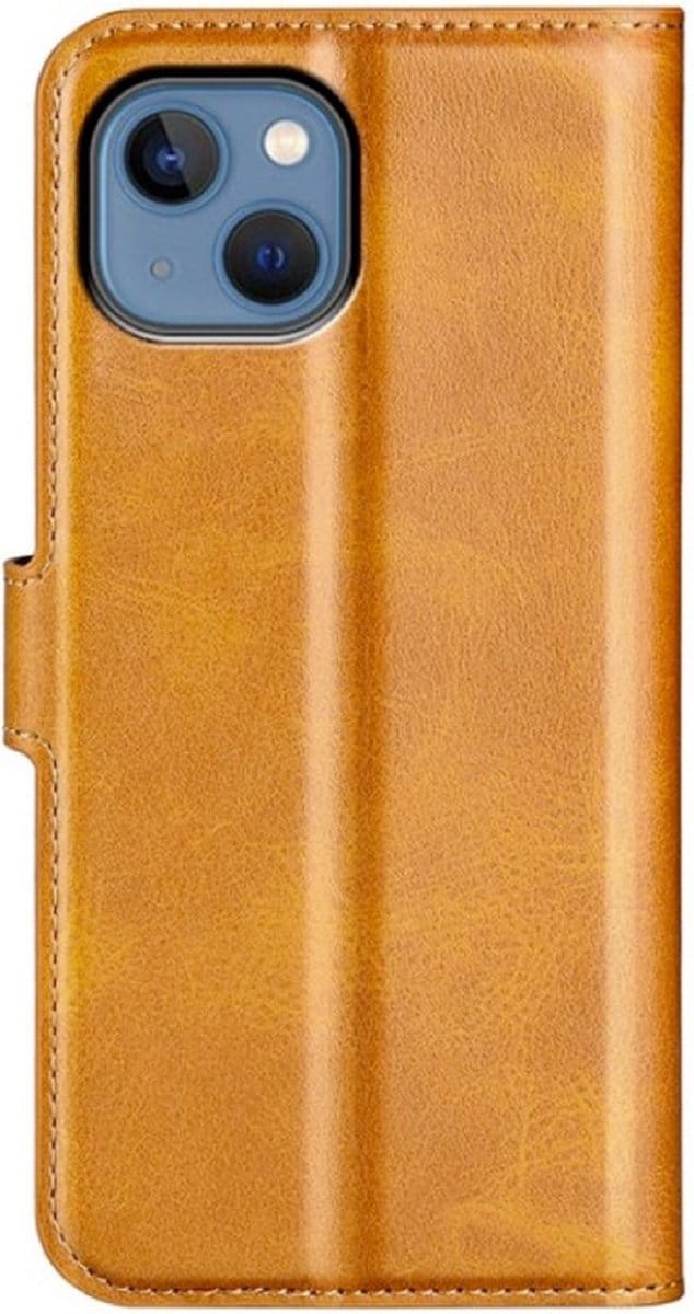 Casecentive - Leren Wallet case met sluiting - iPhone 14 Plus - tan