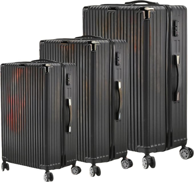 UrbanSelect Kofferset - Reiskofferset - Set van 3 - Geïntegreerde TSA-sloten - 360° Wielen - Draaghandgrepen - Hardcase - Zwart