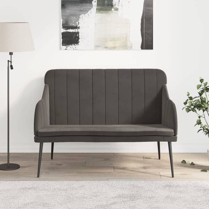 vidaXL - Bankje - 110x76x80 - cm - fluweel - donkergrijs
