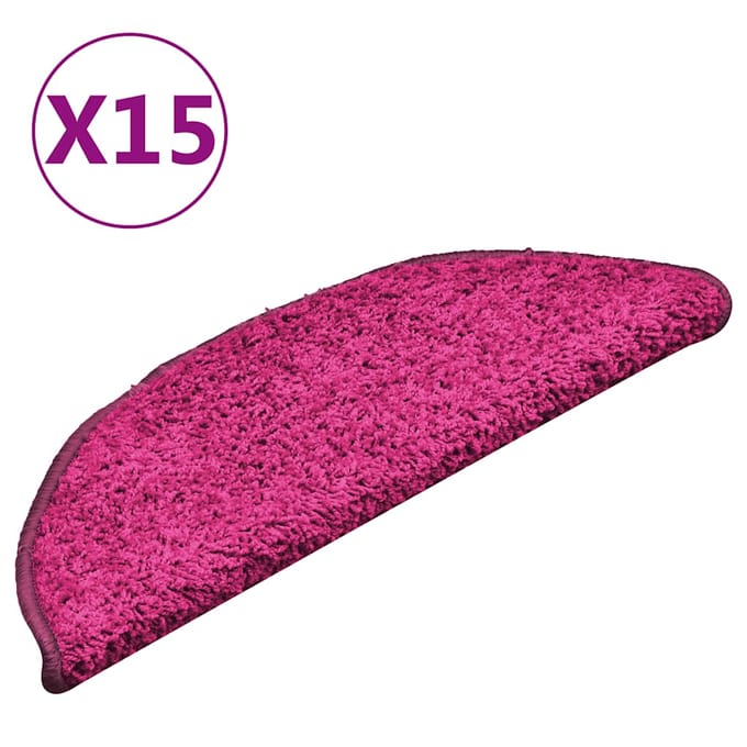 vidaXL - Trapmatten - 15 - st - 56x17x3 - cm - Roze - Halfrond