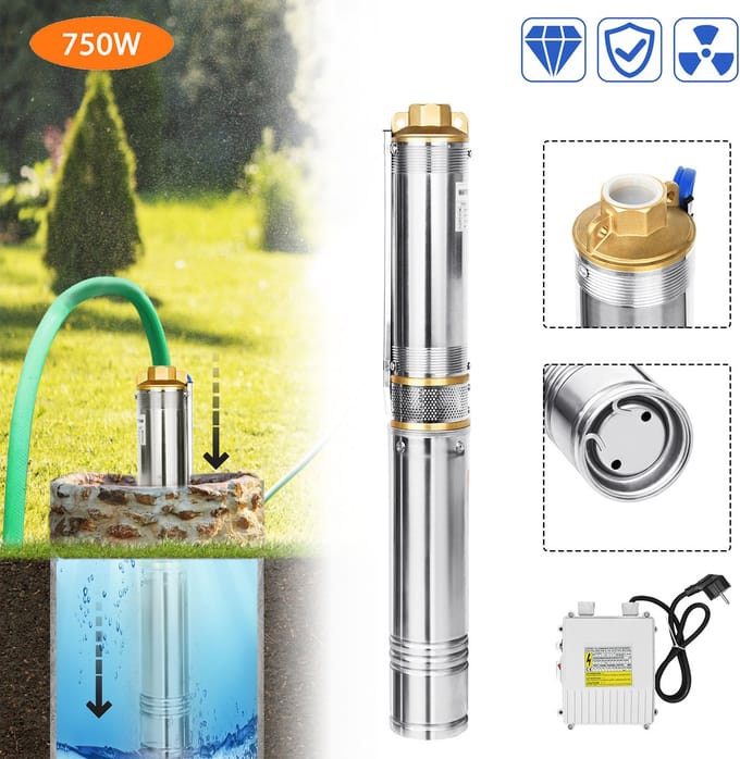Diepteputpomp, putpomp, buispomp, automatische omschakeling, 4 inch, 750W