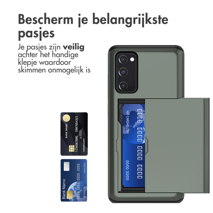 imoshion Hoesje met Pasjeshouder - Geschikt voor Samsung Galaxy S20 FE - Donkergroen
