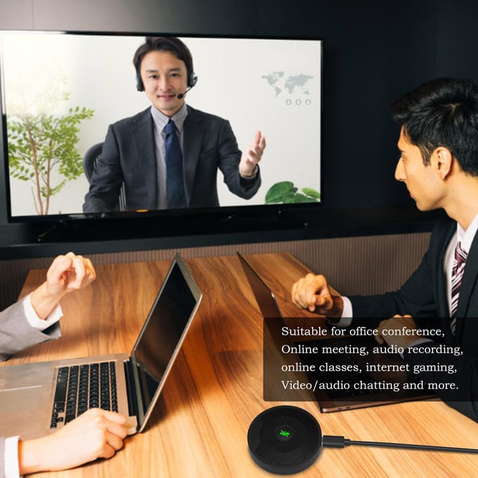 UM10 USB Conferentiemicrofoon 360 graden Omnidirectionele Condensator PC Microfoons voor Videoconferentie zwart