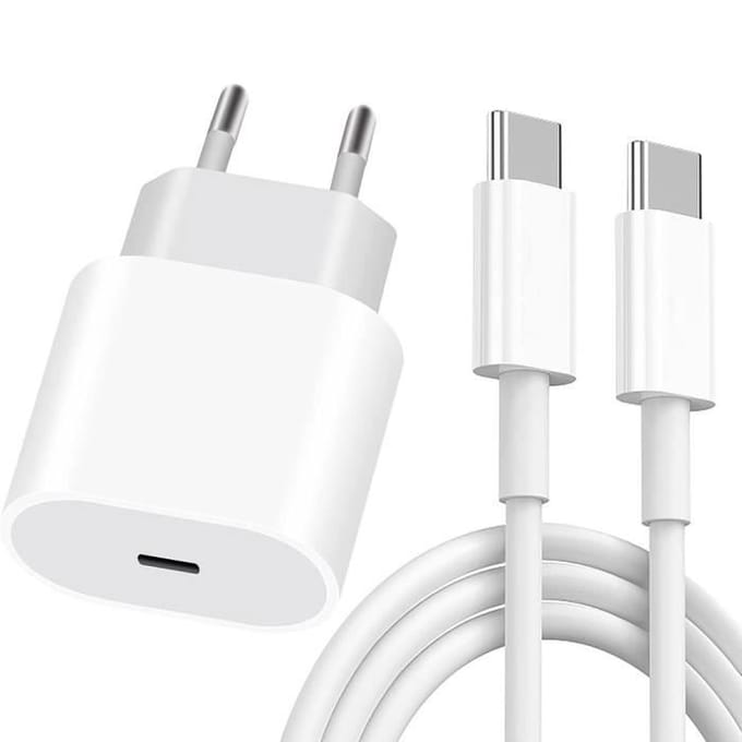 Snellader - USB-C - 25W - 20W Kabel - 1M - Compatibel met iPhone 17/16/15