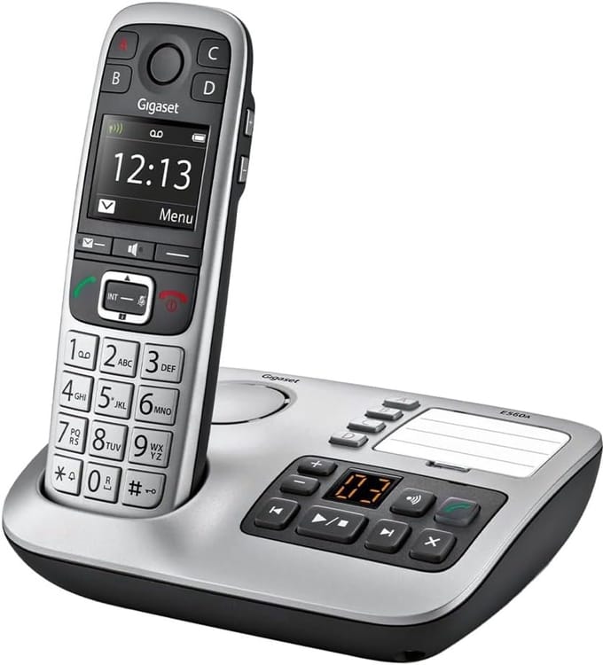 Draadloze Telefoon - Huistelefoon - Thuis Bellen - Senioren Vriendelijk - 16.5 cm Hoog - Grijs