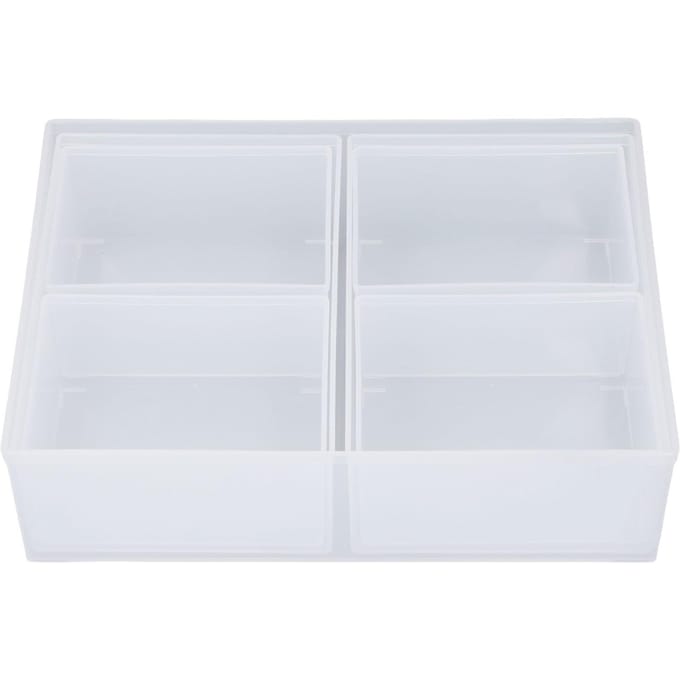 Plastic Organizer Doos Stapelbaar Transparant Multifunctioneel Opbergdoos Container voor Sieraden white