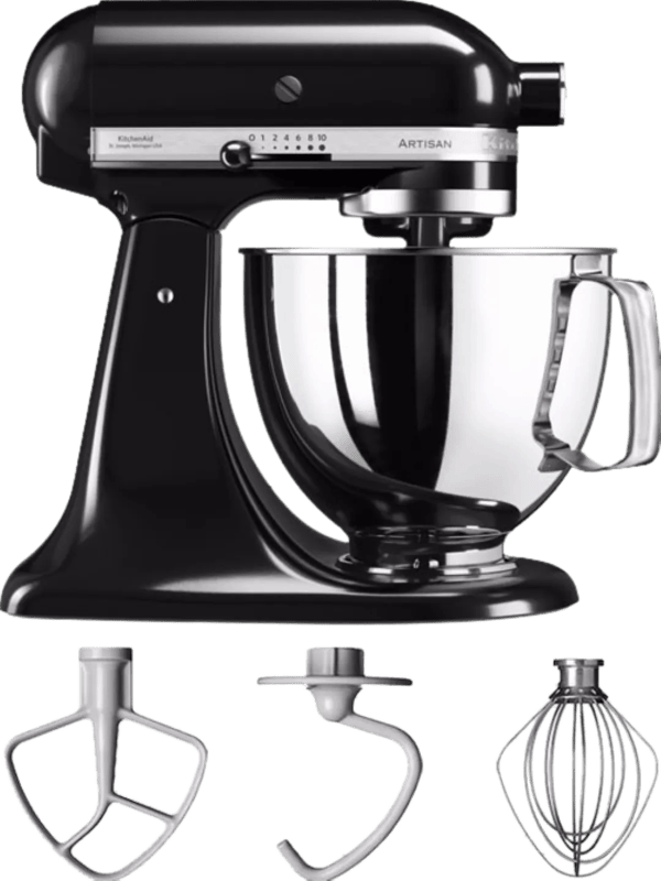 KitchenAid Artisan 5KSM125EOB - Keukenmachine - 4,8L - Porselein wit - 3 Menghaken