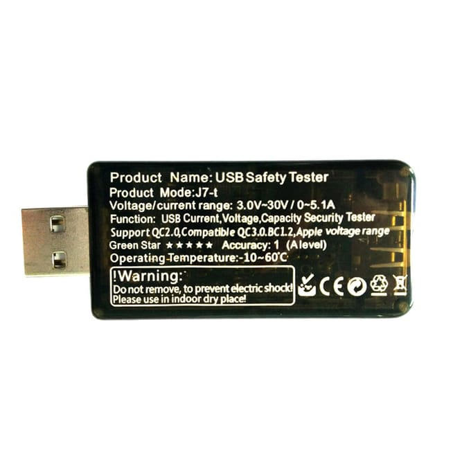 Drie modi draagbare multimeter USB-detector DC 5.1A 30V Amp Zwart black