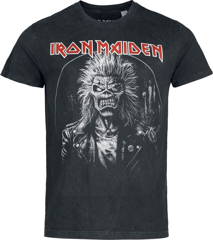Iron Maiden Eddie Half Circle Heren T-shirt - antraciet - 4XL